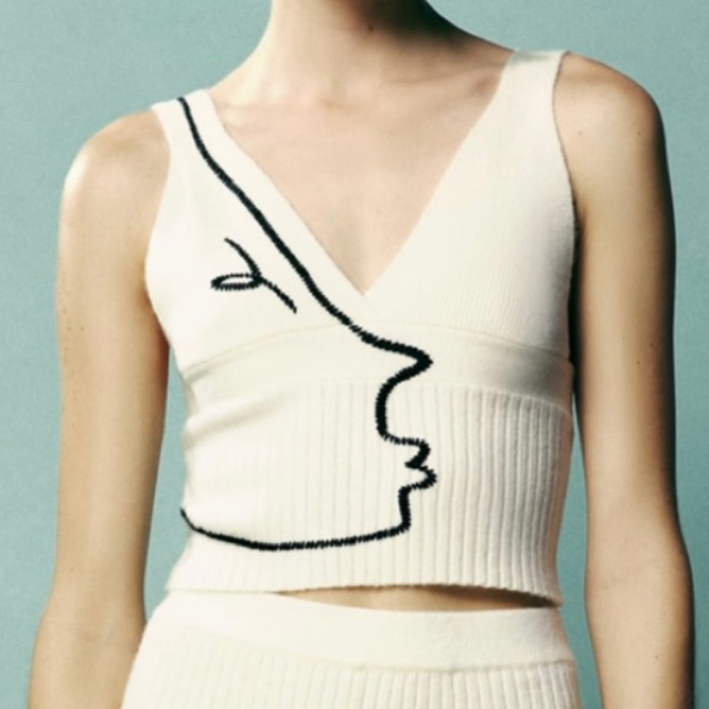 Zara Illustration Knit Top **Sold Out**